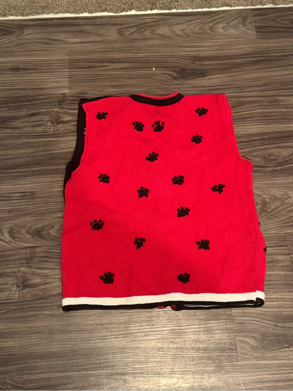 Vintage Storybook Knits Dalmatian Dog Bone Button Sweater Vest M - Picture 3 of 4